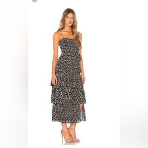 Likely Floral Print Tiered Midi dress - size 6
